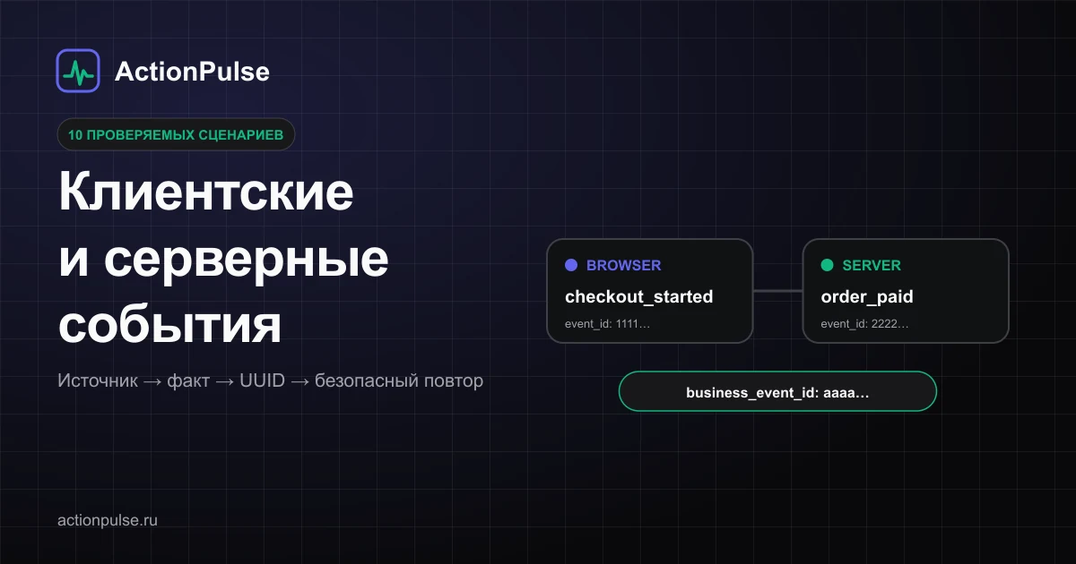 ActionPulse — матрица клиентских и серверных событий с проверкой идентификаторов